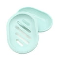 thumbnail image 6 of 2-Pack Soap Dish with Drain, Soap Holder, Soap Saver, Easy Cleaning, Dry, Stop Mushy Soap (Green), 6 of 8