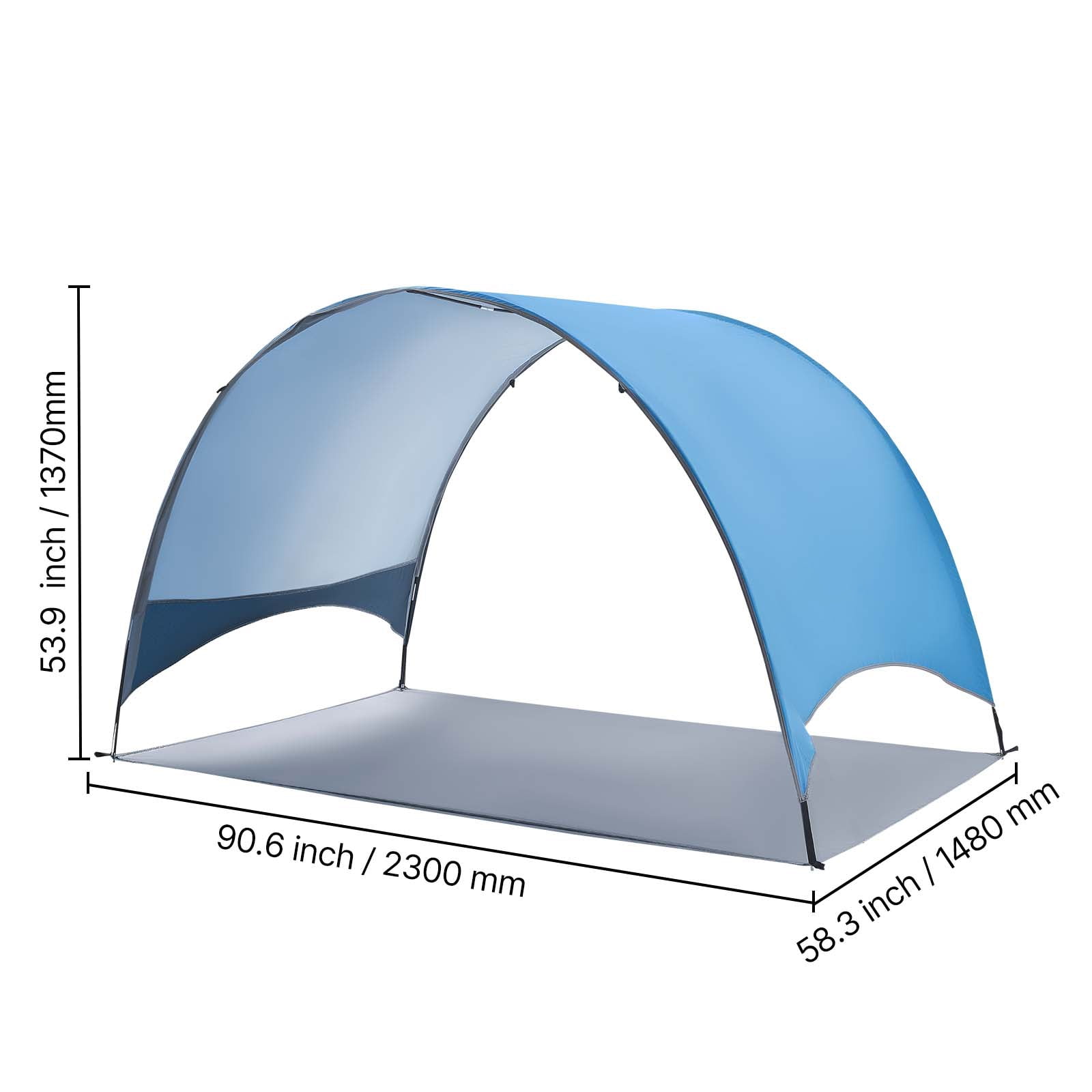 KFFKFF Beach Tent Sun Shelter for 3 People, UPF 50+ Sun Protection, Portable Canopy with Carry Bag & Ground Stakes, Lightweight and Simple Setup for Camping, Fishing, Outdoor Picnics