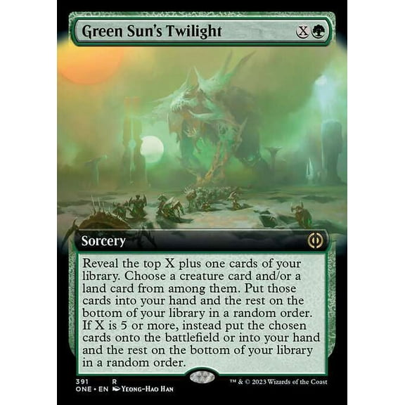 MtG Phyrexia: All Will Be One Rare Green Sun's Twilight (Extended Art) #391