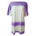 thumbnail image 3 of Nuoqisi Mode Femmes T-Shirt Imprimé Manches Courtes Col Rond T-Shirt Décontracté Hauts Blouse Femmes T-Shirts Plissés Manches Courtes Hauts Décontractés Habillés Blouses Patchwork T-Shirt Blouse, 3 of 4