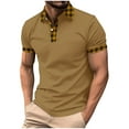 thumbnail image 2 of NuoCaiYun Blouse for Men's Pullover Button Lapel Short Sleeve Turndown Collar Shirt Polyester Summer, 2 of 6