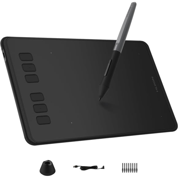 Inspiroy H640P Drawing Tablet, 6x4 inch Digital Art with Battery-Free Stylus, 8192 Pen Pressure, 6 Hot Keys, Graphics Tablet for Drawing, Writing, Design, Teaching, Work with , PC &