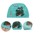 thumbnail image 3 of Gorra de natación de cartón de cocodrilo de poliéster única de 1 pieza en azul lago y verde, 3 of 6