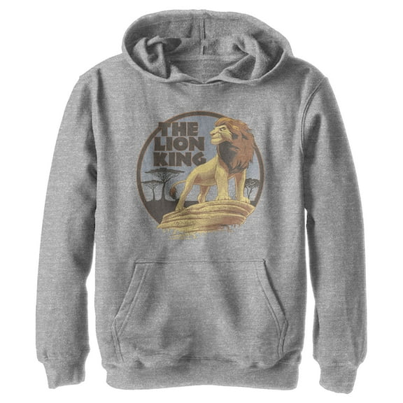 Boy's Lion King Retro Simba on Pride Rock Graphic Tee Athletic Heather Large