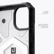 UAG iPhone 15 Plus Case 6.7 Pathfinder Clear Ice/Silver Built-in Magnet Compatible with MagSafe Charging Rugged Transparent Dropproof Protective Cover by URBAN ARMOR GEAR