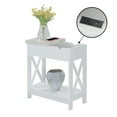 thumbnail image 5 of Convenience Concepts Oxford Flip Top End Table with Charging Station and Shelf, White Faux Marble/Black, 5 of 13