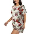 thumbnail image 5 of Sigee Rose Flowers for Sleepwear Casual Pjs with Pockets Women's Pajamas Sets Shorts 2 Piece Short Sleeve Lounge Sets Large, 5 of 9