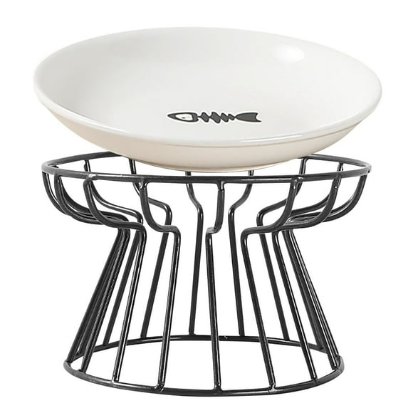 WREESH Bol Nordique pour Animaux de Compagnie, Assiette Simple à Pied, Cadre en Fer, Assiette en Conserve Anti-Cervicale pour Spondylose