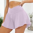 thumbnail image 2 of KPOPLK Womens Running Shorts with Liner Womens Summer Butterfly Athletic Shorts Quick Dry Shorts with Pockets for Walking Gym Hiking Size S,Light Purple, 2 of 5