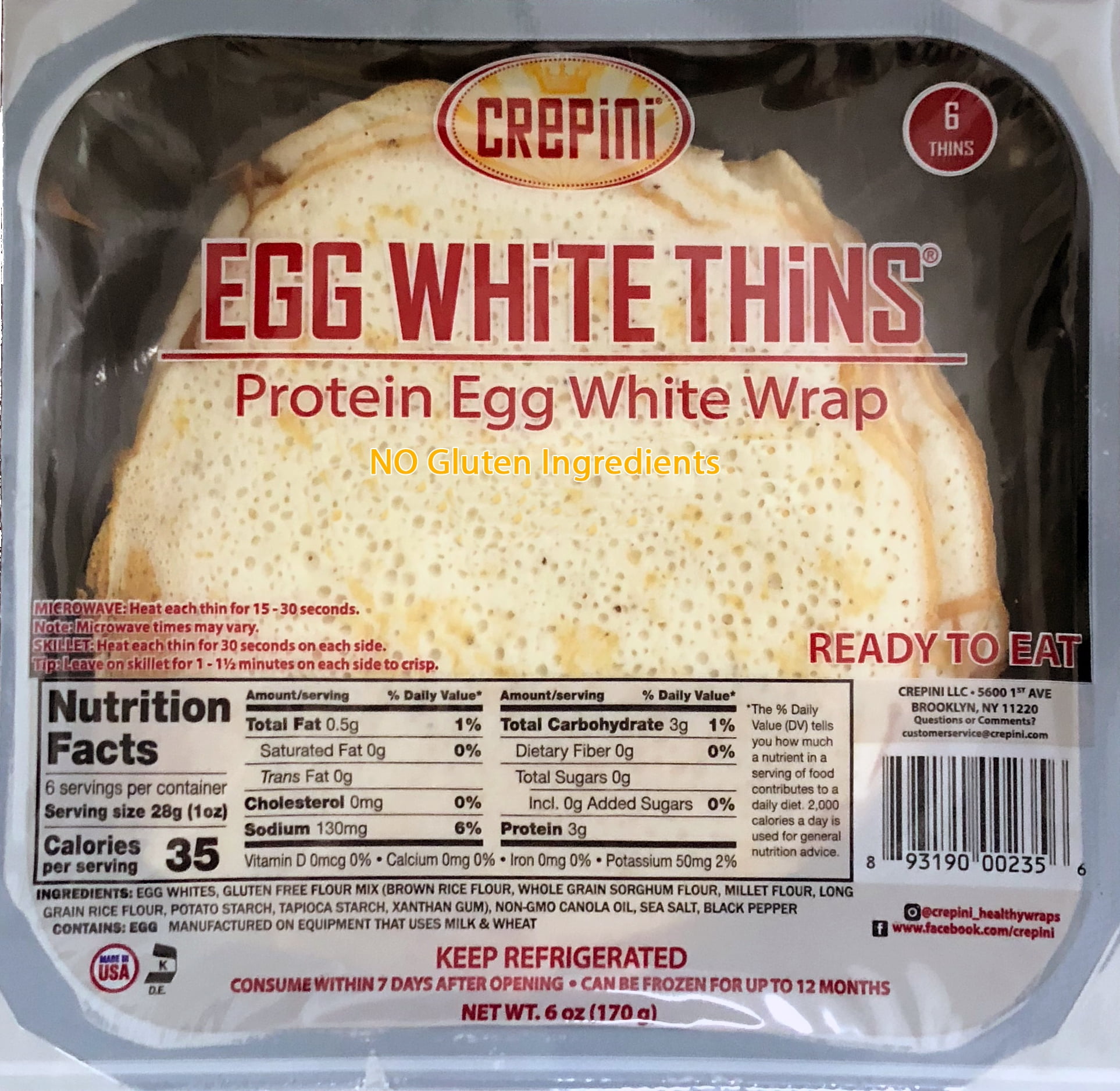 Crepini No Gluten Egg White Thin