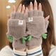 thumbnail image 3 of sweethay Guantes de invierno con calefacción USB, guantes sin dedos, astas peludas, guantes de piel sintética, cálidos, suaves, para mujeres y hombres Suministros térmicos blanquecino sweethay HA046363-01, 3 of 8