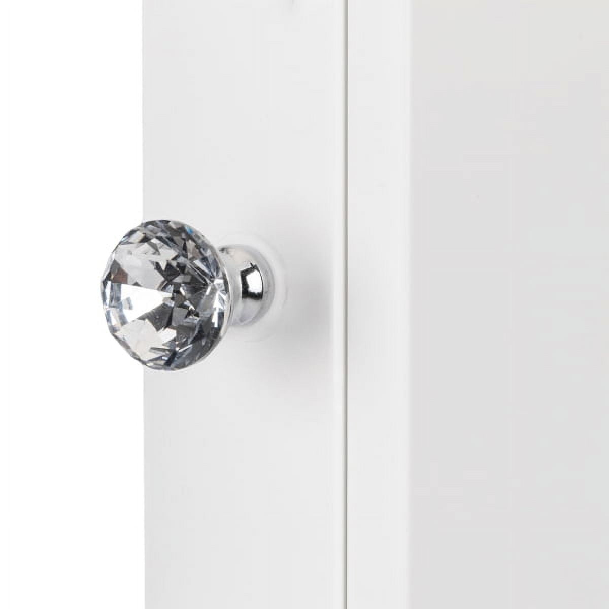 White Bathroom Wall Cabinet Wall-Mounted with Double Mirror Doors