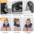thumbnail image 2 of UNIWELL Travel Pillow for Adults 100% Pure Memory Foam Lightweight Neck Pillows for Sleeping on Airplane Navy Blue, 2 of 7