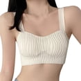 thumbnail image 5 of Busydd Bras for Women No Underwire Solid Color Ribbed High Support Lift Push Up Bra Comfy Breathable Wirefree Bralettes Seamless Everyday Underwear, 5 of 6