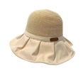 thumbnail image 2 of Only Moment Summer Straw Beach Sun Hats for Women Summer Hats for Women 2026 Polyurethane Fiber Foldable Summer Wide Brim Packable Sun Hat Womens Travel Straw Fedora Hat Beige,One Size, 2 of 3