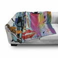 thumbnail image 3 of Art Soft Flannel Fleece Throw Blanket, Contemporary Paint Strokes Splashes Face Paint Kiss Graffiti Grunge Creative Theme, Cozy Plush for Indoor and Outdoor Use, 70" x 90", Multicolor, by Ambesonne, 3 of 6