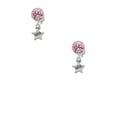 thumbnail image 2 of Delight Jewelry Silvertone Mini ''Wish'' Star Pink Crystal Clip on Earrings, 2 of 5