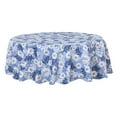 thumbnail image 1 of Unique Bargains Nappe en PVC pour Tables Rondes 71 Pieds Dia Blanc Imprimé Fleur Résistant aux Taches et à l'Eau, 1 of 8