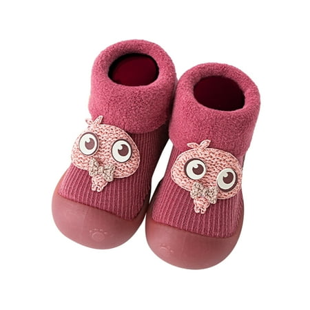 

Rovga Warm Stocking Girls Knit Socks Kids Rubber Soft Solid Sole Slipper Toddler Baby Boys Shoes Baby Shoes Fashion Kid Shoes
