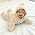 thumbnail image 4 of Ruyang Baby Flannel Hooded Crawling Suit Full Zip Starfish Newborn Romper Infant Footie Jumpsuit Winter Warm Outfits, 4 of 4