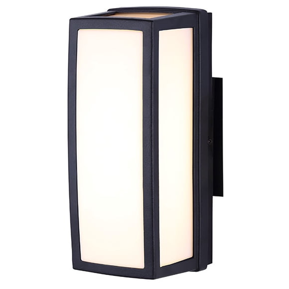 Canarm Haika Black Outdoor Wall Light Acrylic Lens 12W LED 2700K Warm