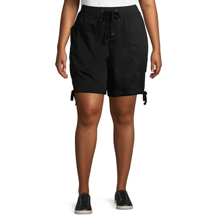 Terra & Sky - Terra & Sky Women's Plus Size Solid Cargo Shorts ...