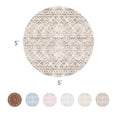 thumbnail image 3 of SIXHOME Boho Round Rugs for Living Room Washable Rugs 5Ft Circle Soft Modern Geometric Neutral Carpet Indoor Rug for Bedroom Dining Room Office Foldable Nonslip Round Rug Dark Brown, 3 of 5