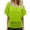 Green, variant on Fashi Casual Women Solid Short Sleeve Batwing Sleeve Blouse V-Neck Loose Tops