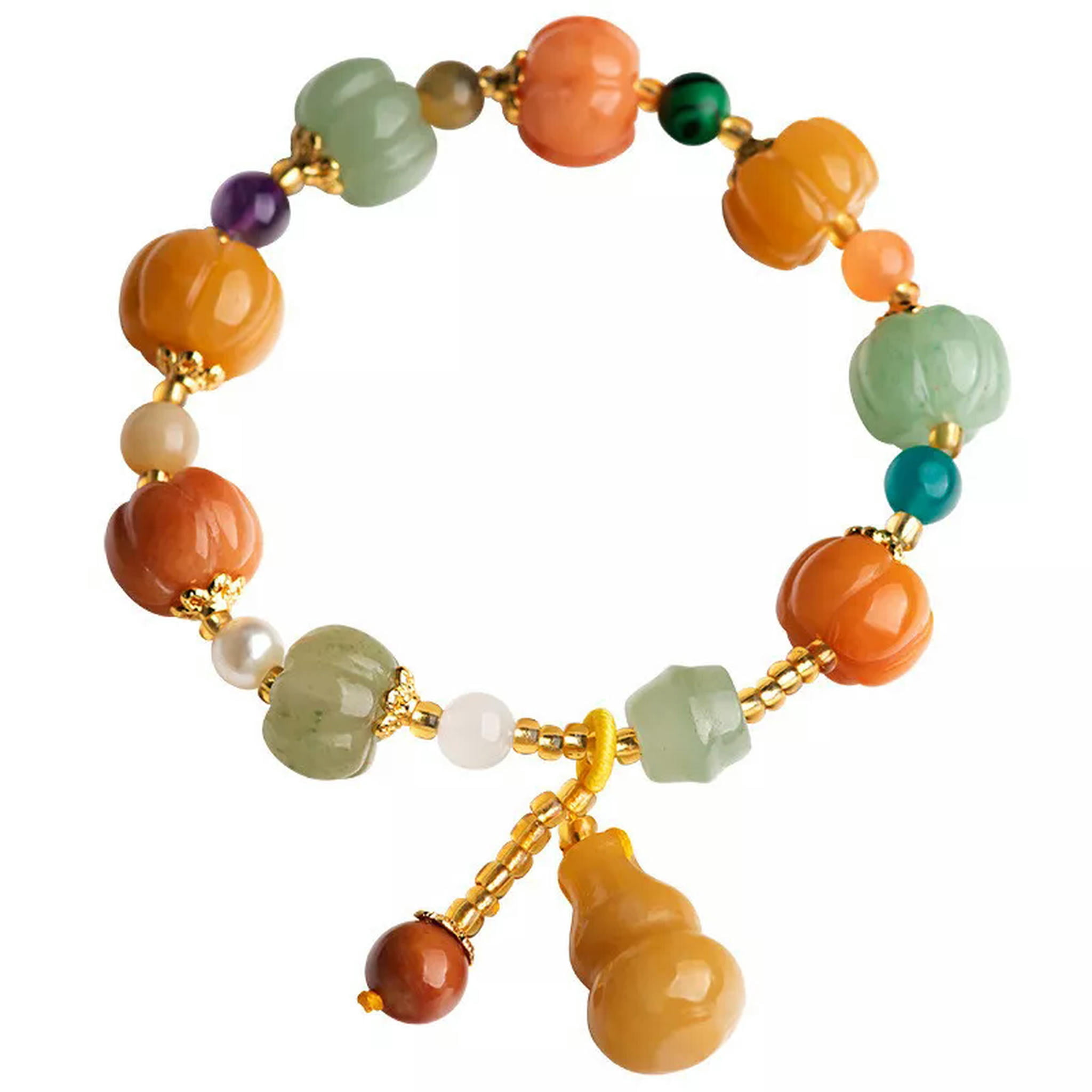 HOOUN Fashion Women's Gold Silk Jade Bracelet Personalized Women's Woven Jade Bracelet