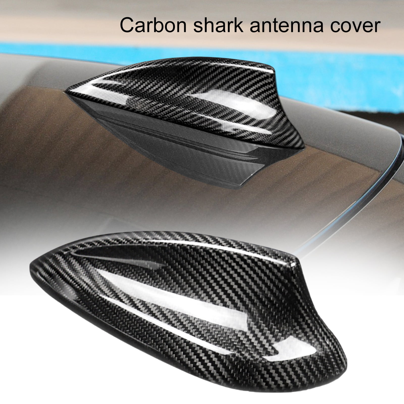Carbon Fiber Shark Fin Antenna Cover Trim Car Shark Fin Antenna Aerial Universal AM/FM Radio Signal Car Modification Fit for F22 F30 F32 2 3 4 Series