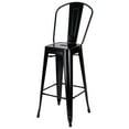 thumbnail image 3 of Black Semi-Gloss Tolix Style Metal Barstool with Back by Chivari, 3 of 10