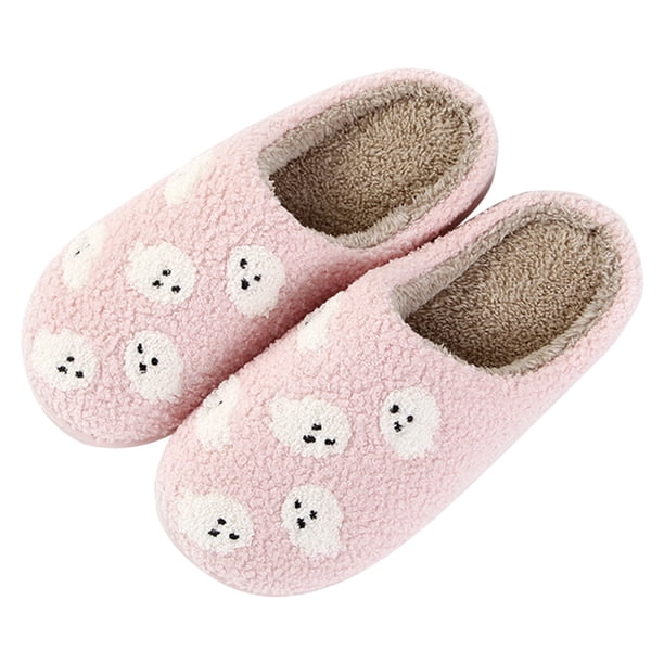 Fantasmas difusas térmicas planas calientes zapatos casa halloween pelaje cómodos anti-Slip para interior