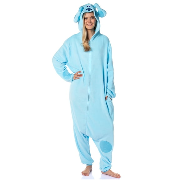 Nickelodeon Mens' Blue's Clues Hooded Union Suit Costume Sleep Pajama