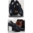 thumbnail image 4 of Barber Leather Shoes Black Men's Casual Shoes Padded Men's Leather Shoes Trendy British Pointed Toe, 4 of 4