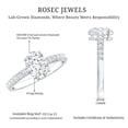 thumbnail image 6 of Rosec Jewels Diamond Engagement Ring - Oval Lab Diamond Ring 1ct - 6x8 mm - EF-VS Grade Certified, 925 Sterling Silver, US 4.00, 6 of 7