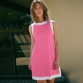 thumbnail image 3 of Women's 2 Piece Sets Casual Color Block Crewneck Sleeveless Pullover Tops Matching Shorts with Pockets, 3 of 7