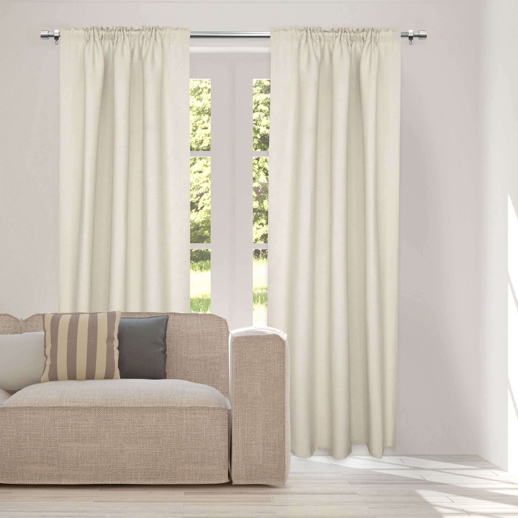 3/4" Single Curtain Rod Set with End Cap Finials 2-Pack