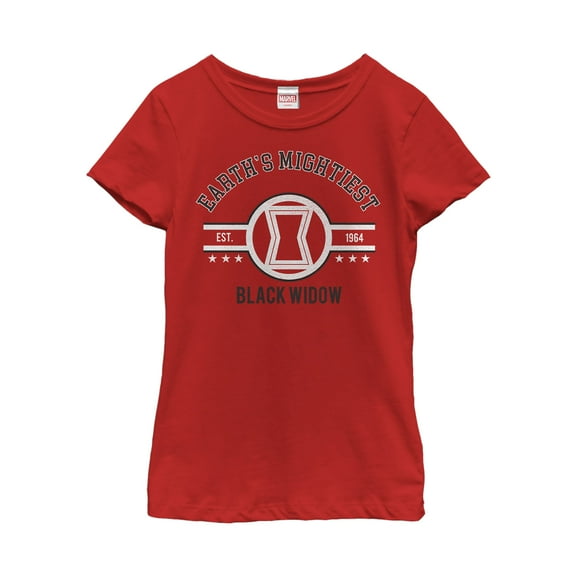 Girl's Marvel Earth's Mightiest Widow  Graphic Tee Red Small
