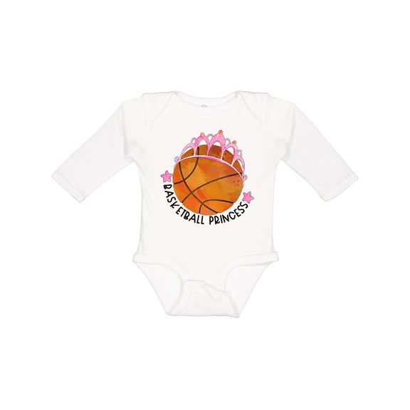 Inktastic Basketball Princess Tiara Girls Long Sleeve Baby Bodysuit