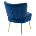 thumbnail image 6 of Velvet Accent Chair, Modern Upholstered Tufted Wingback Side Chairs with Adjustable Golden Legs and Mid Backrest, Elegant Comfy Armless Single Sofa Chair Leisure Chair for Living Room Bedroom, Navy, 6 of 7