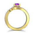 thumbnail image 4 of Diamond-Capitals 2.50 Carat Round Shape Amethyst Gemstone Luxurious Bridal Ring for Ladies Solid 18K Yellow Gold Size 9.5, 4 of 8