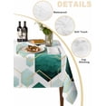thumbnail image 2 of Turquoise Marble Table Cloth, Gold White Geometric Hexagon Modern Waterproof Tablecloth for Rectangle Tables, Reusable Washable Fabric Table Cover for Restaurant Kitchen Dining Tables 60"x120", 2 of 6