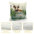 thumbnail image 4 of Creowell Pillow Covers Highland Cow Throw Pillows, Longhorn Cow Outdoor Pillowcase Farmhouse Botanical Animals Cushion Case Decor for Home Sofa Couch Bed PC-038 Short Plush Pillow Cover White, 4 of 5