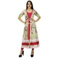 thumbnail image 1 of Bimba Ladies Floral Printed Cotton Kurta Indian Designer Clothing Kurti Dress Drawstring Waist, 1 of 7