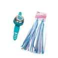 thumbnail image 1 of Bells Streamers 2Pcs Children Bike Grips Tassels with 1PC Bell Set Scooter Ribbons Handlebar Weave Streamers Bike Accessories (Blue Tassels and Red Bell), 1 of 6