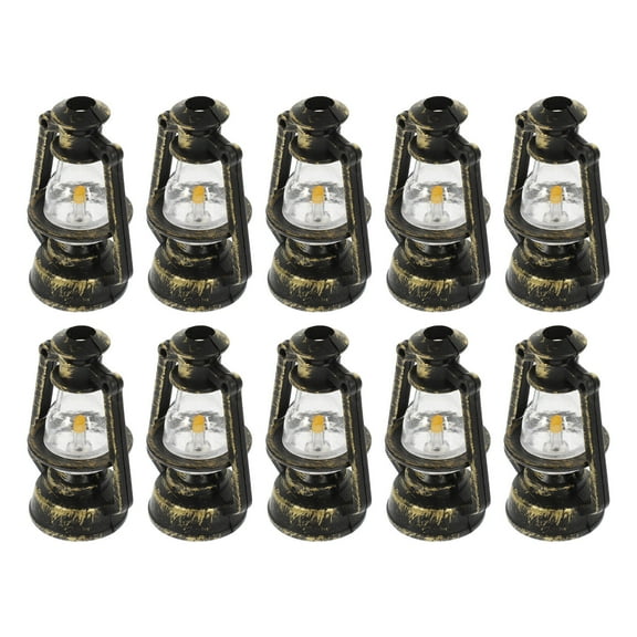 OUNONA 10Pcs Decorative Kerosene Lamp Bronze Plastic Living Room Decor and Accessories