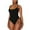 Black, variant on WAYUTE One Piece Swimsuit Women Ruched High Cut Jumosuit Swimsuit Bathing Suit Monokini