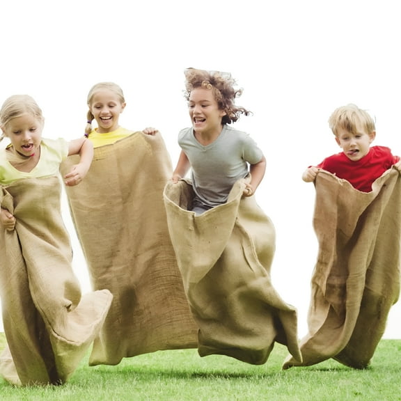 BESTSKY Potato Sack Race Bags,Large Burlap Bags for Kids & Adults,Outdoor Lawn Games for Easter,Carnival,Field Day,Sack Racing for All Ages,Store Food in Eco-Friendly Way,Spring Outdoor Sports