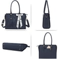 thumbnail image 6 of MOSISO 17-17.3 Inch Laptop Tote Bag for Women, PU Leather Computer Bag with Clutch Purse & Silk Scarf, Floral Embossed Work Bag Compatible with MacBook, HP, Dell & Asus, 6 of 6