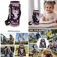 thumbnail image 5 of Bulopur Butterfly Pink Axolotl Print Kids Backpack Set 4 Pcs Bright Floral Cute Kids School Bag with Lunch Box, Pencil Case and Water Bottle Cover for Axolotl Lovers Toddler Girls, 5 of 8